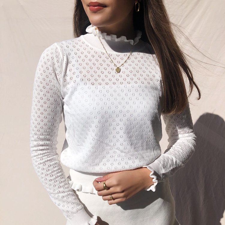 Katie Ruched Top / White