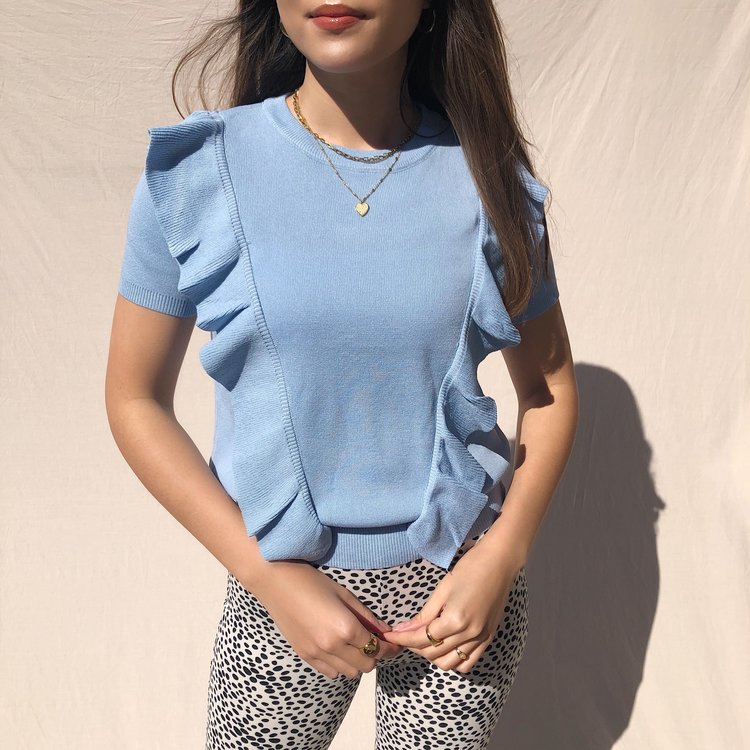 Posie Ruffle Top / Blue