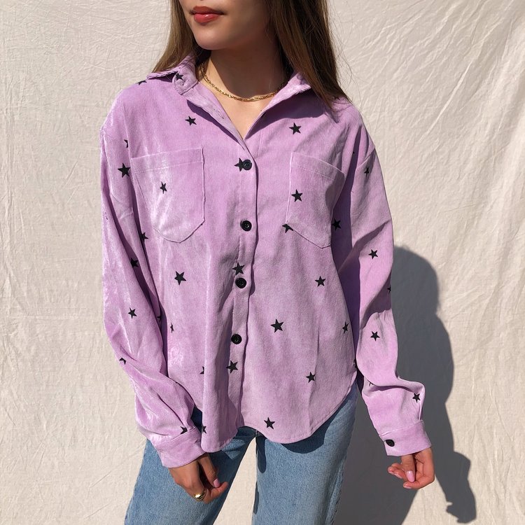Nova Printed Star Blouse / Lilac