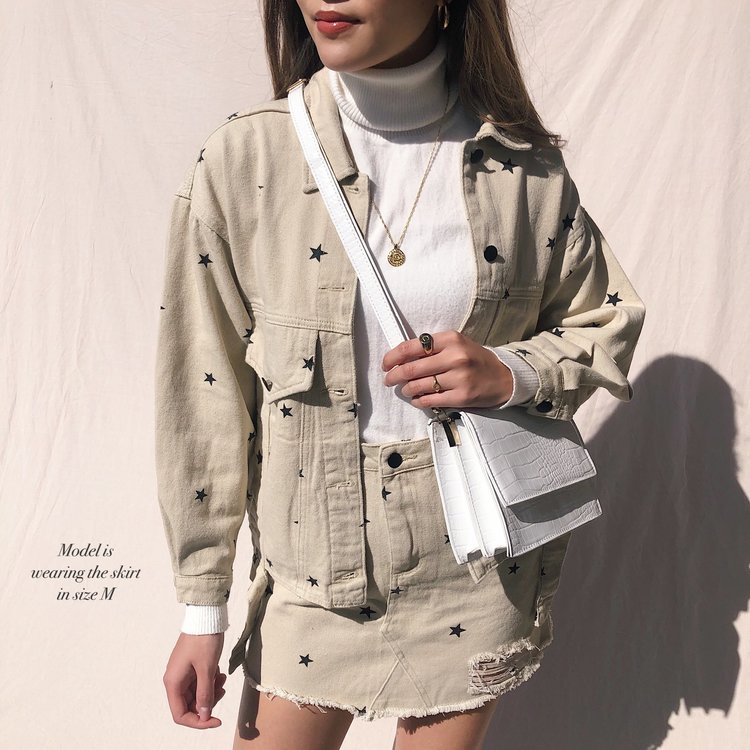 Nova Printed Star Skirt / Beige