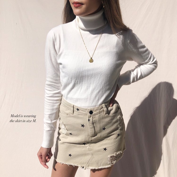 Nova Printed Star Skirt / Beige