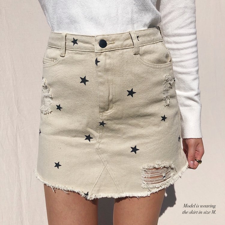 Nova Printed Star Skirt / Beige