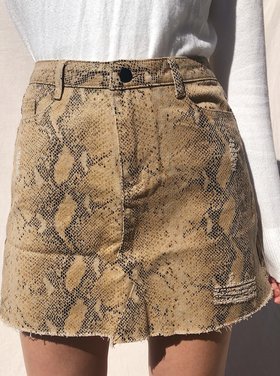 Freya Printed Snake Skirt / Brown