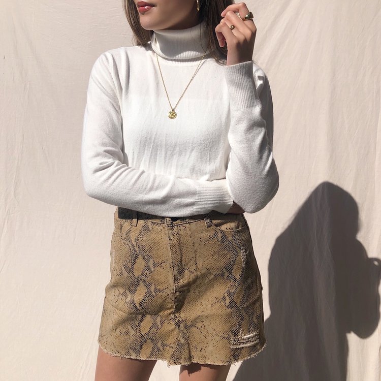 Freya Printed Snake Skirt / Brown