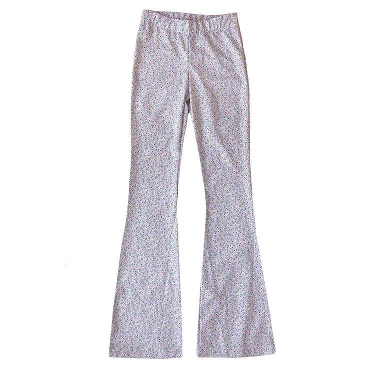 Clara Flower Flared Leggings / Lilac
