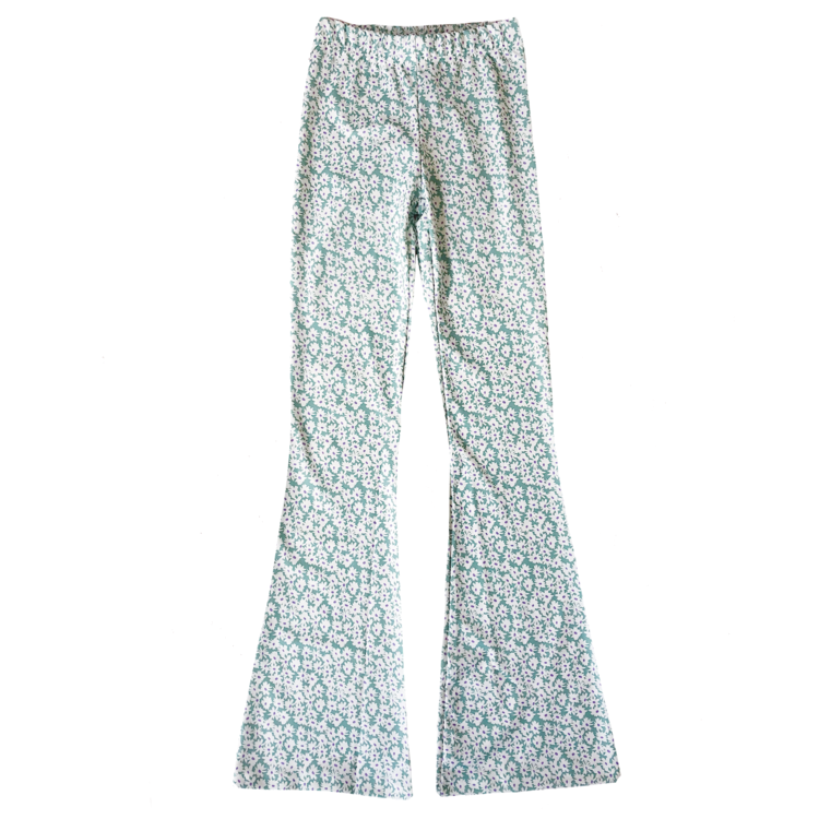 Maika Flower Flared Leggings / Green