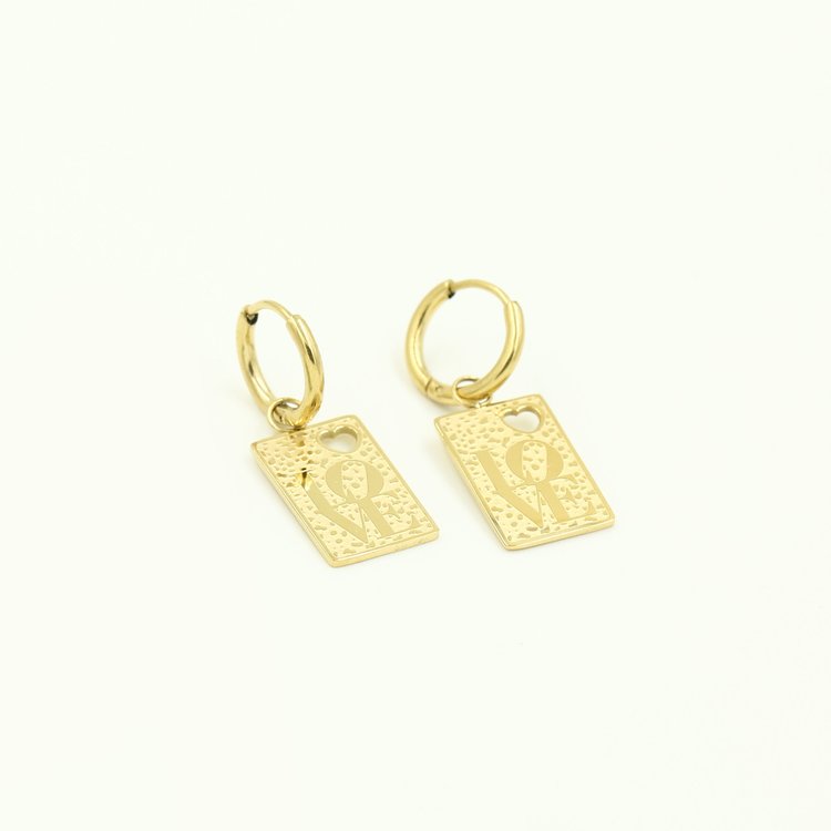 Gold Love Tag 2.0 Earrings