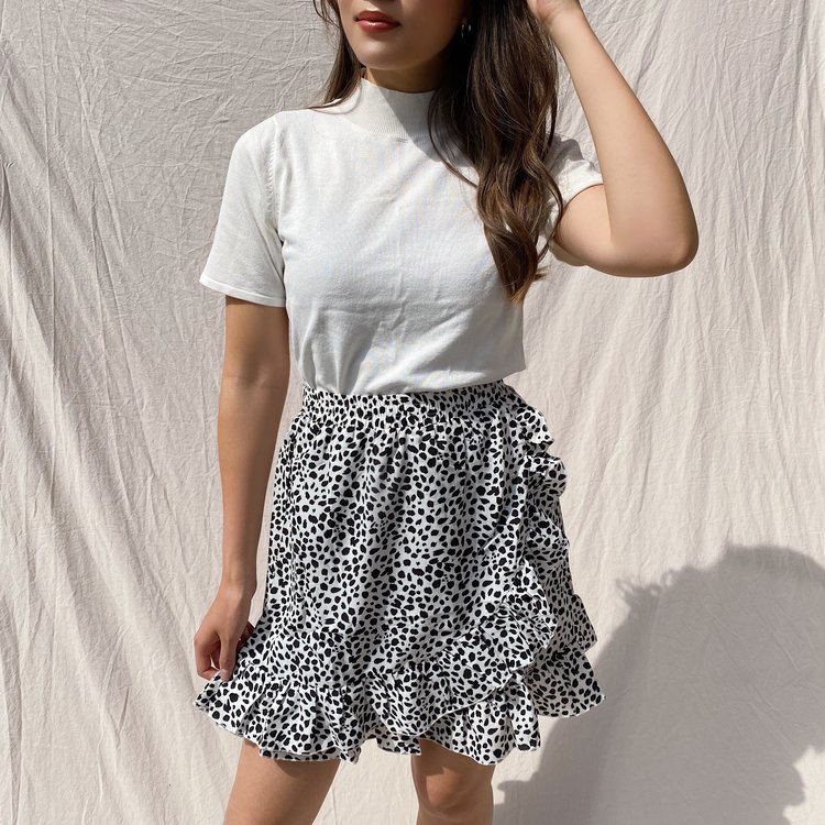 Erin Dots Skirt / White