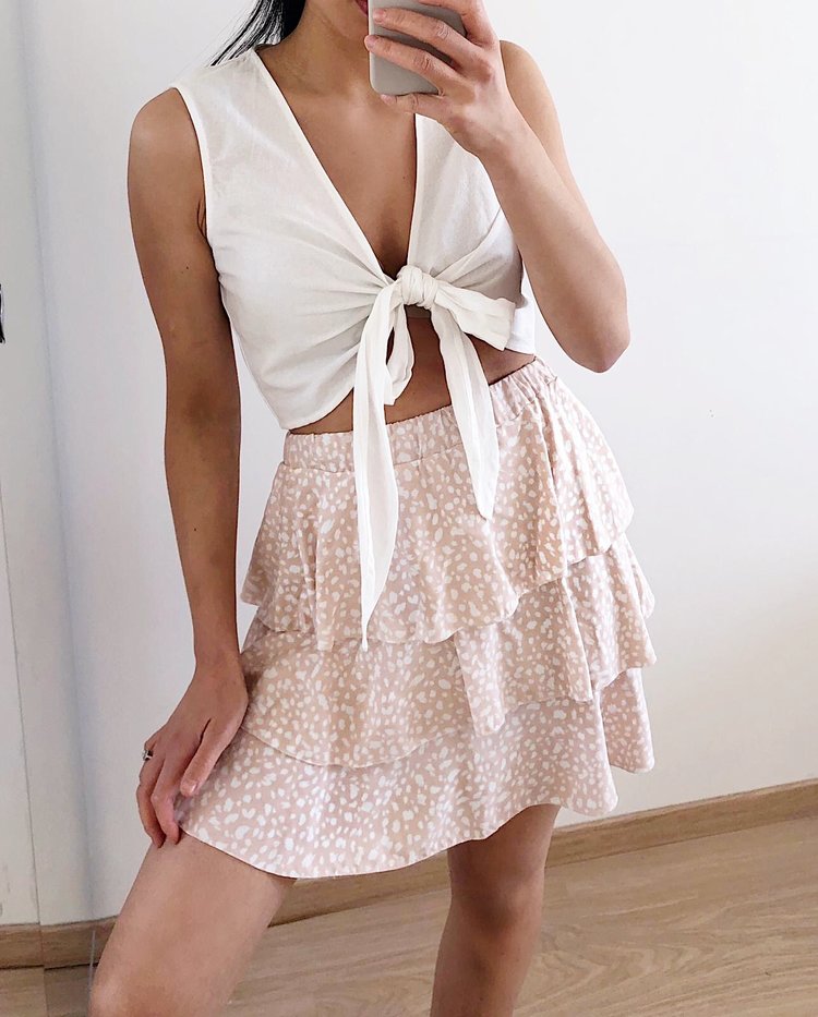 Suela Cheetah Skirt / Light Pink