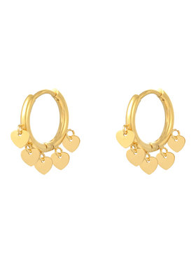 Gold Lovers Heart Earrings