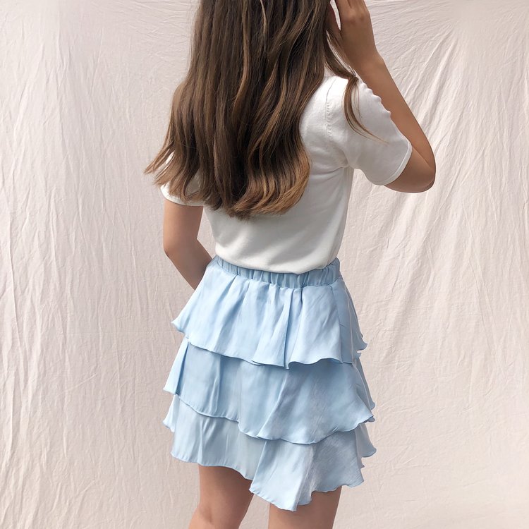 Elsa Silky Skirt / Light Blue