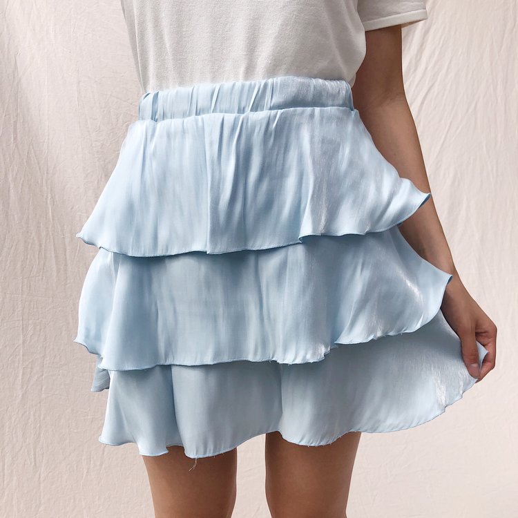 Elsa Silky Skirt / Light Blue