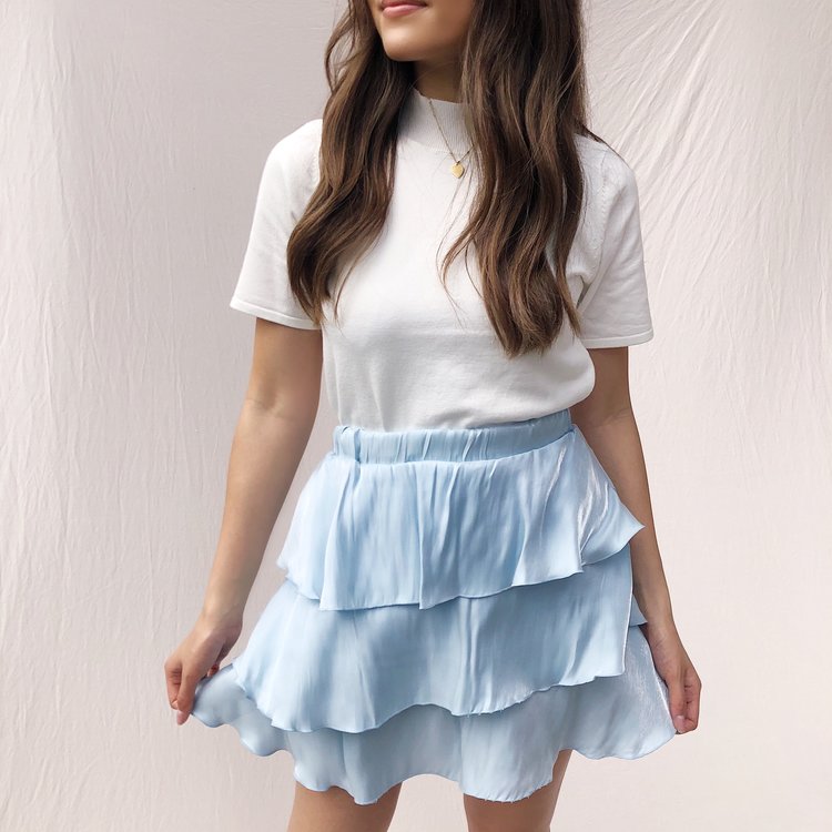 Elsa Silky Skirt / Light Blue
