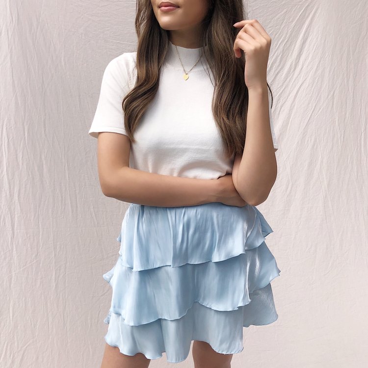 Elsa Silky Skirt / Light Blue