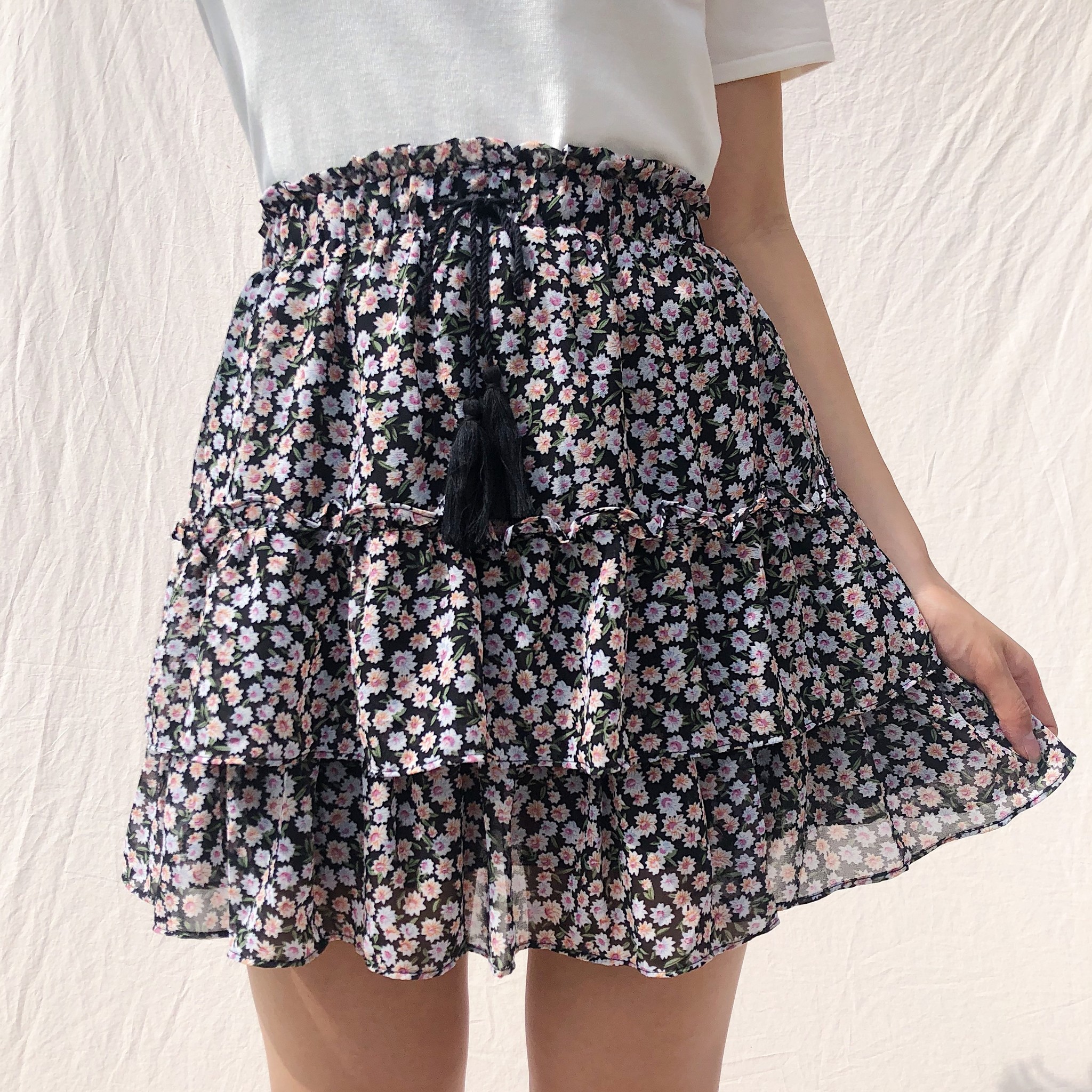 Emiya Flower Skirt / Black - Hello My Love