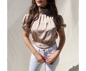 satin open back top