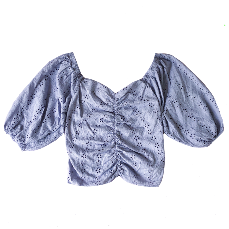 Majella Embroidered Top / Blue Lilac