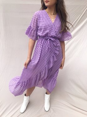 Juniper Dots Maxi Dress / Lilac