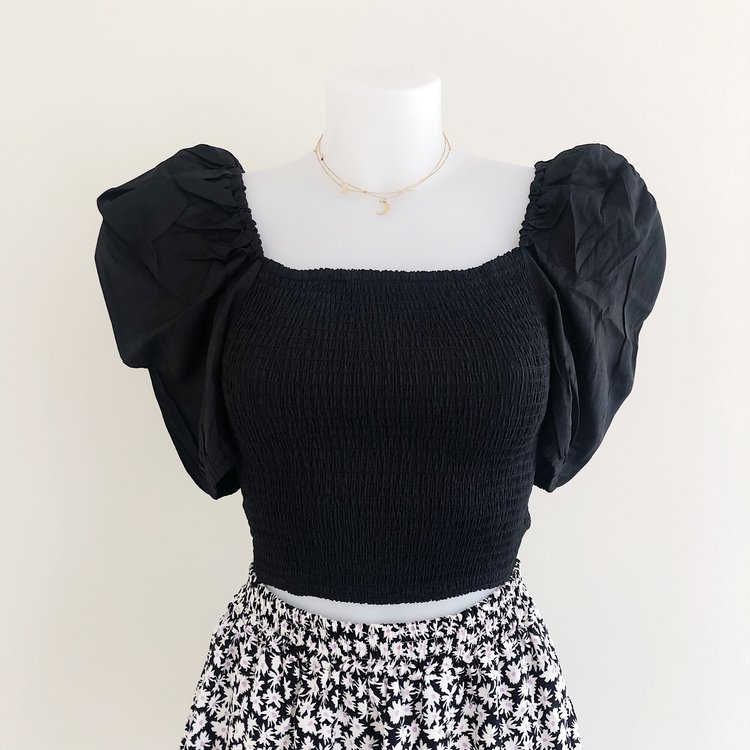 Odette Smock Top / Black