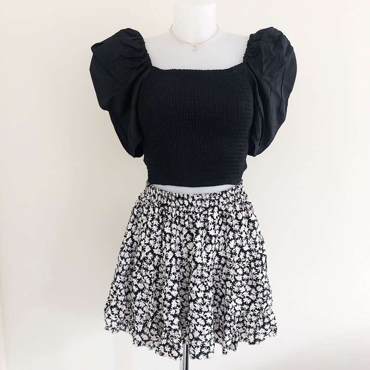 Odette Smock Top / Black