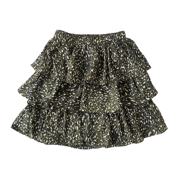 Izara Leopard Skirt / Army