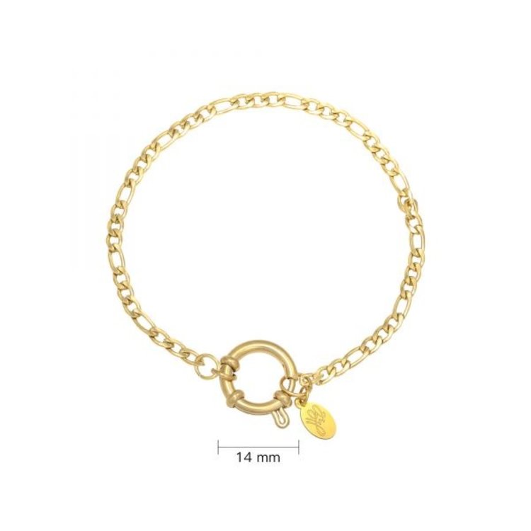 Gold Figaro Chain Ring Bracelet