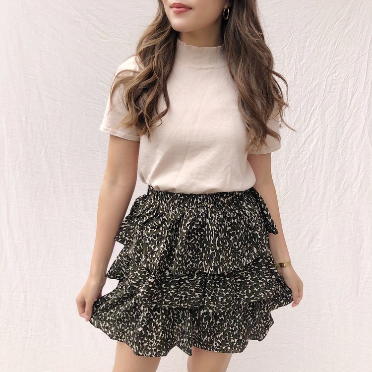 Izara Leopard Skirt / Army