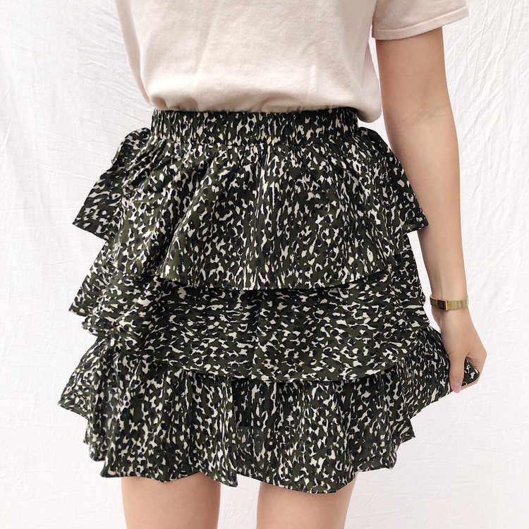 Izara Leopard Skirt / Army
