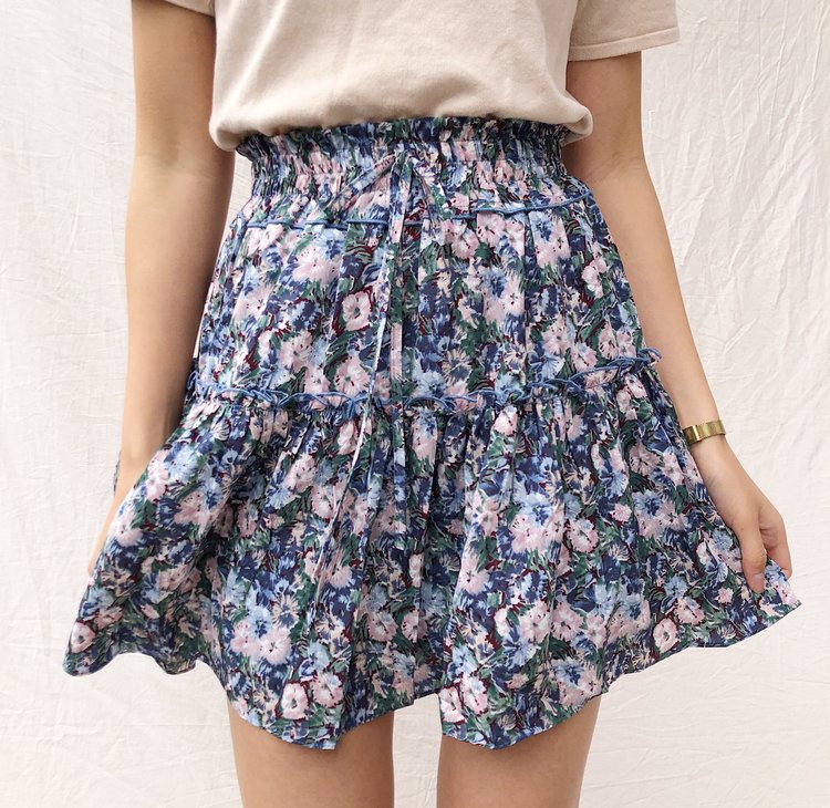 Ziya Flower Skirt / Blue