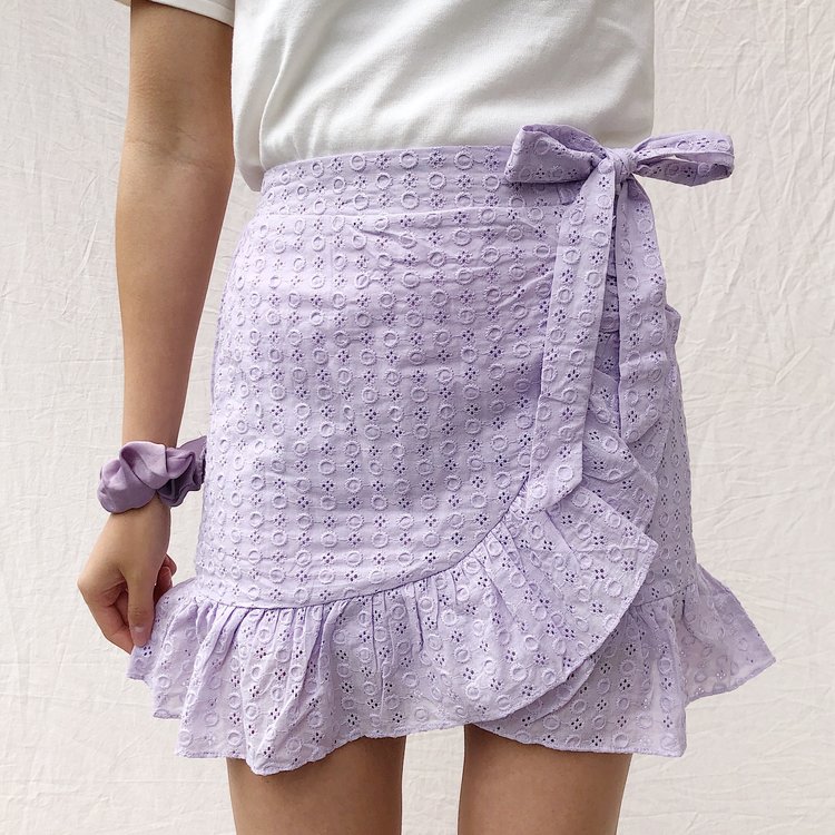 Viola Embroidered Skirt / Lilac