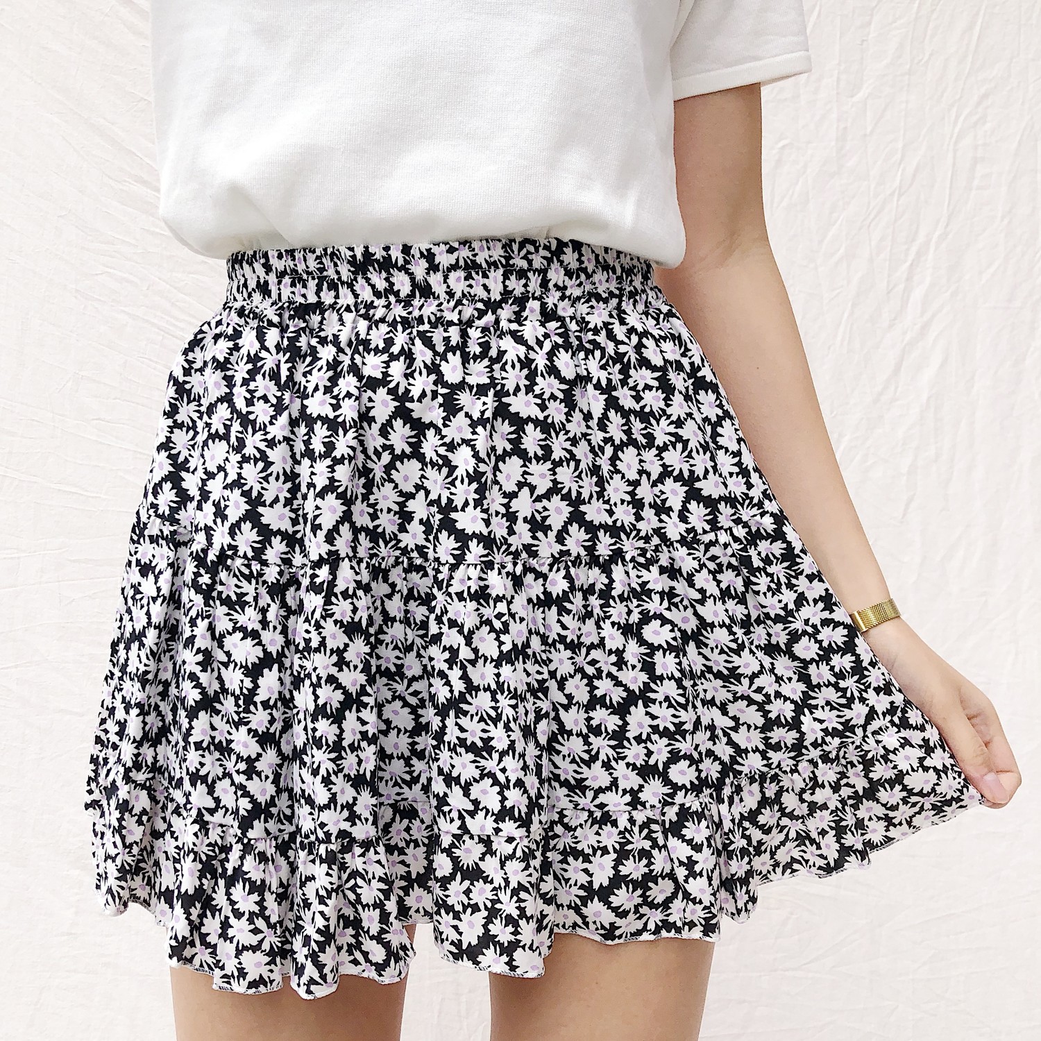 Domina Flower Skirt / Black - Hello My Love