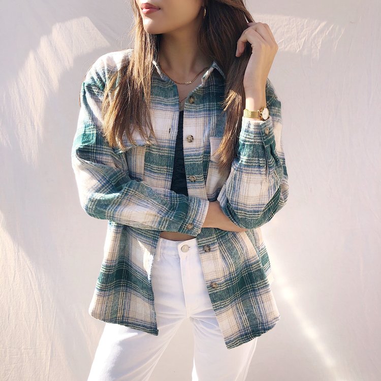 Isadora Checkered Blouse / Green