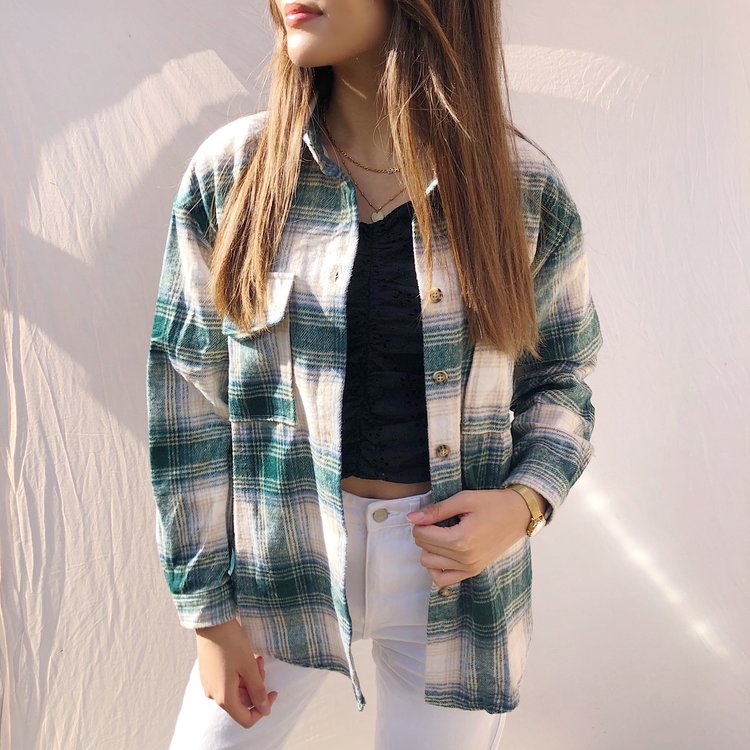 Isadora Checkered Blouse / Green