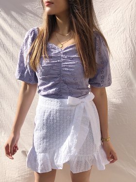 Viola Embroidered Skirt / White