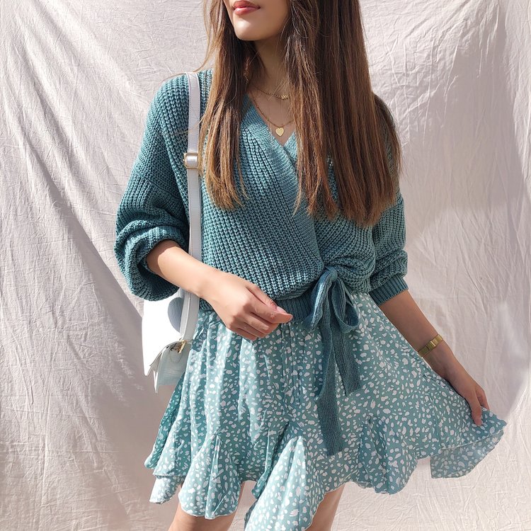 Romeia Cheetah  Skirt / Green