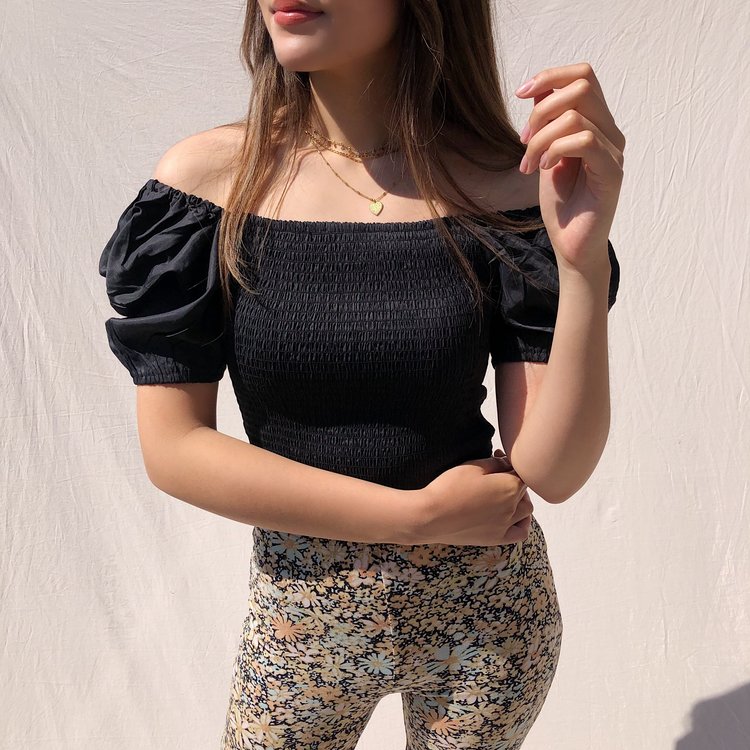 Odette Smock Top / Black