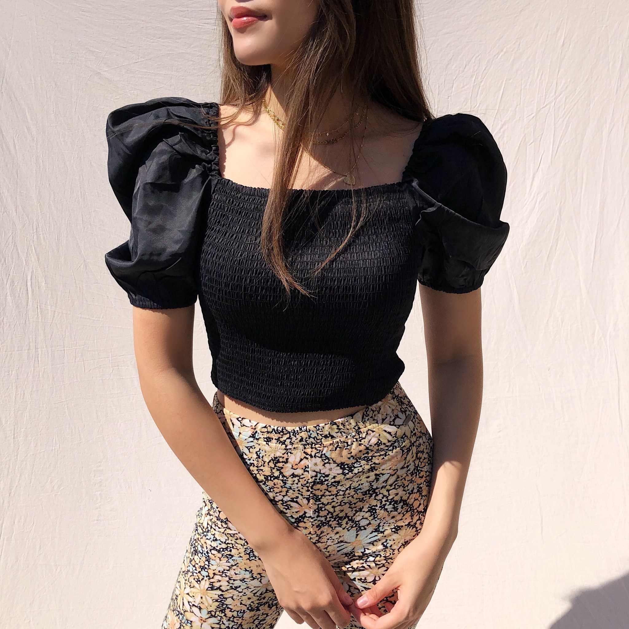 Smock top best sale black