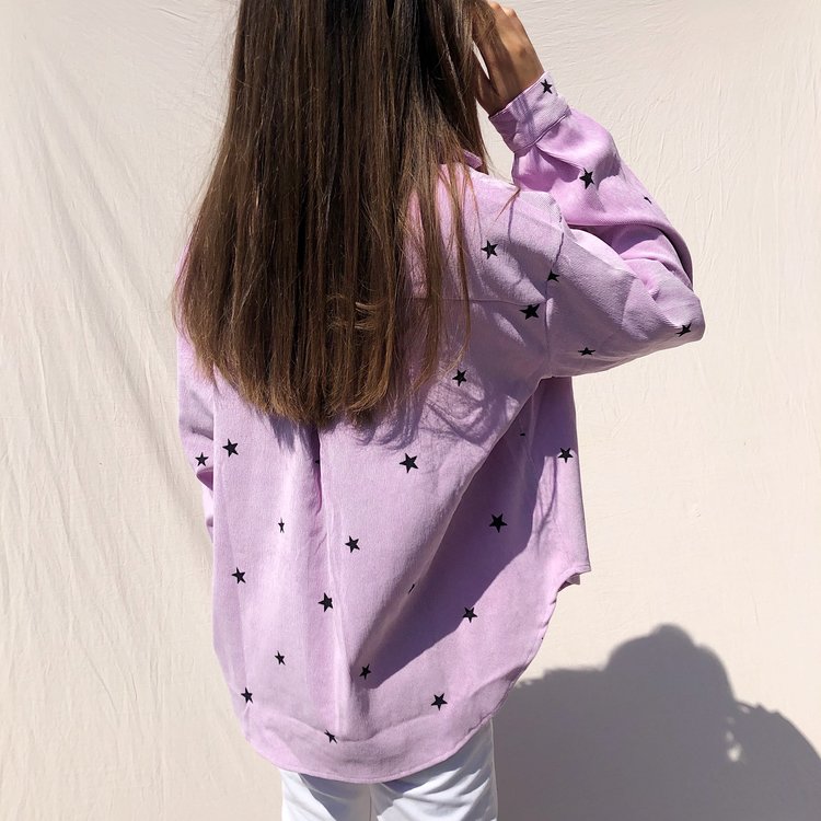 Nova Printed Star Blouse / Lilac