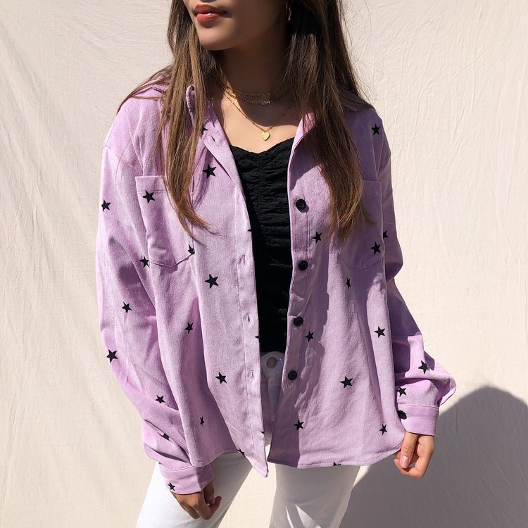 Nova Printed Star Blouse / Lilac