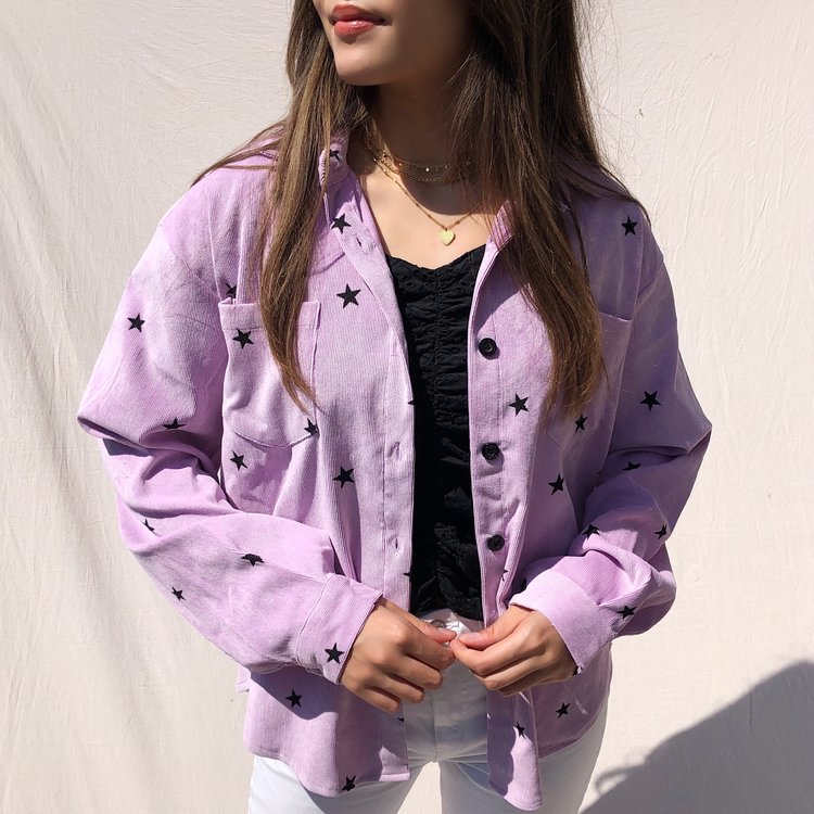 Nova Printed Star Blouse / Lilac