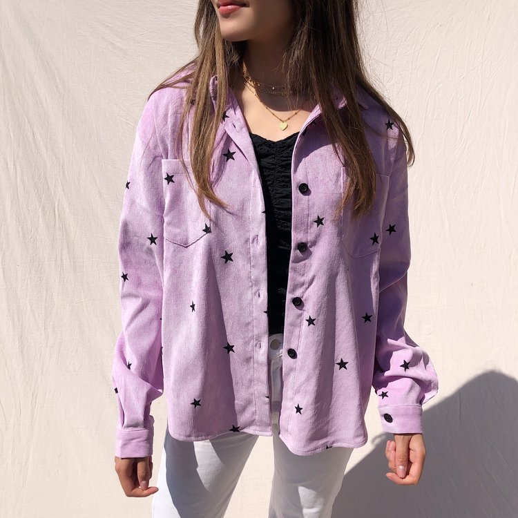 Nova Printed Star Blouse / Lilac