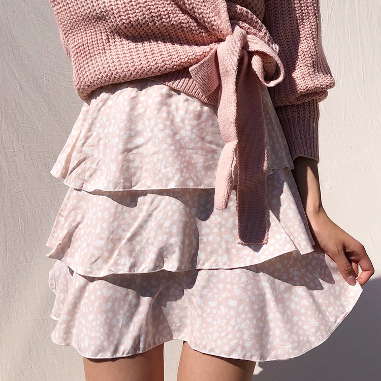 Suela Cheetah Skirt / Light Pink