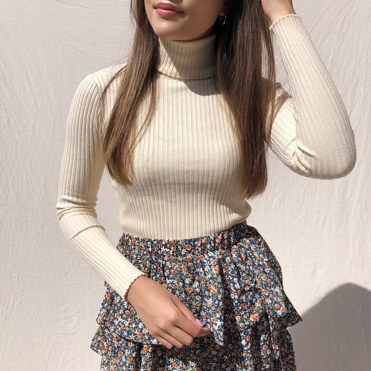 Elin Ribbed Top / Beige