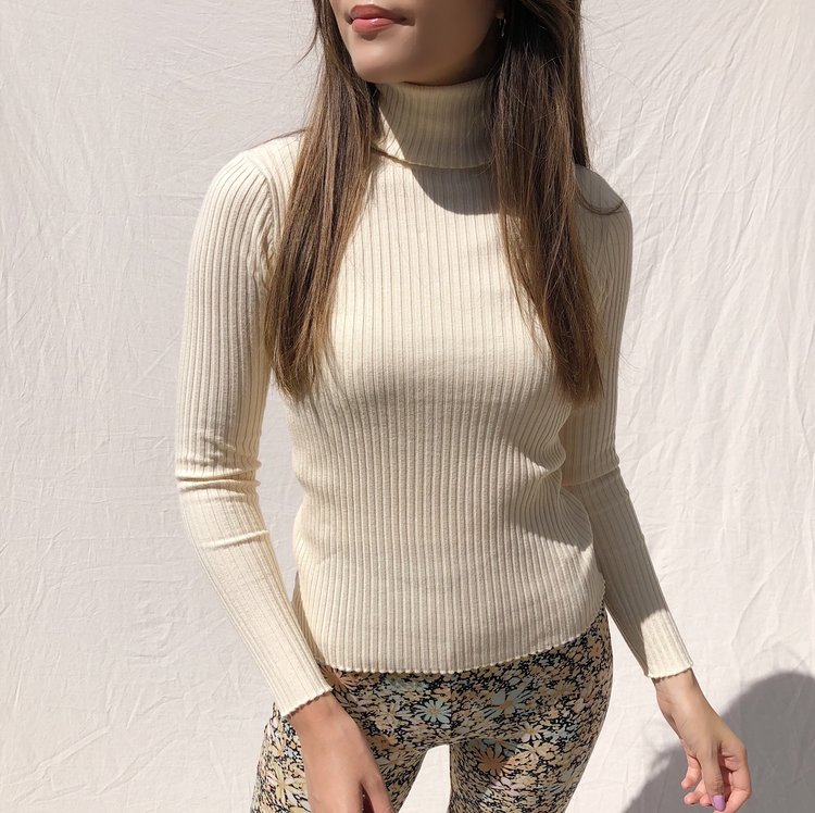 Elin Ribbed Top / Beige