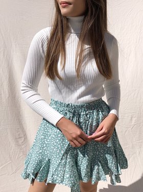 Elin Ribbed Top / White