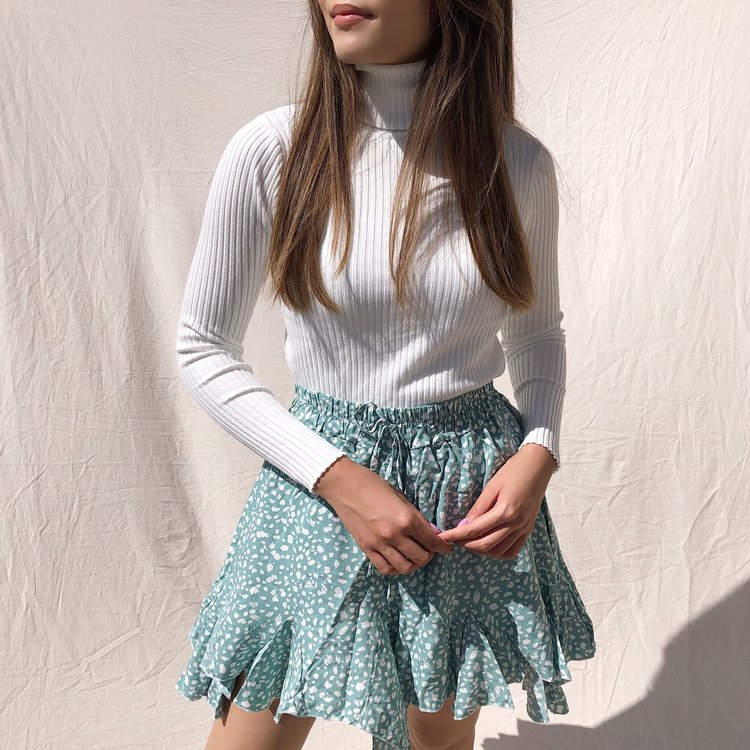 Elin Ribbed Top / White