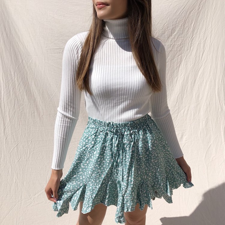 Elin Ribbed Top / White