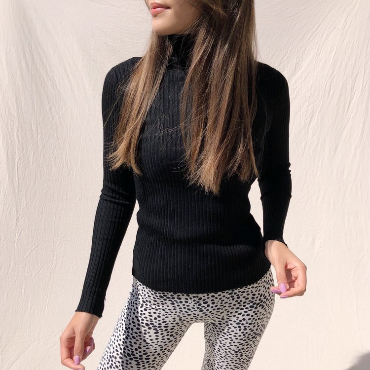 Elin Ribbed Top / Black