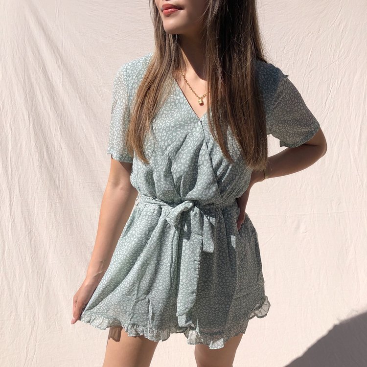 Xari Leopard Playsuit / Green