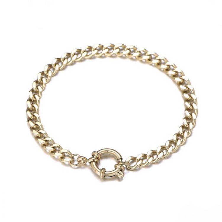 Gold Dainty Chain Ring Bracelet
